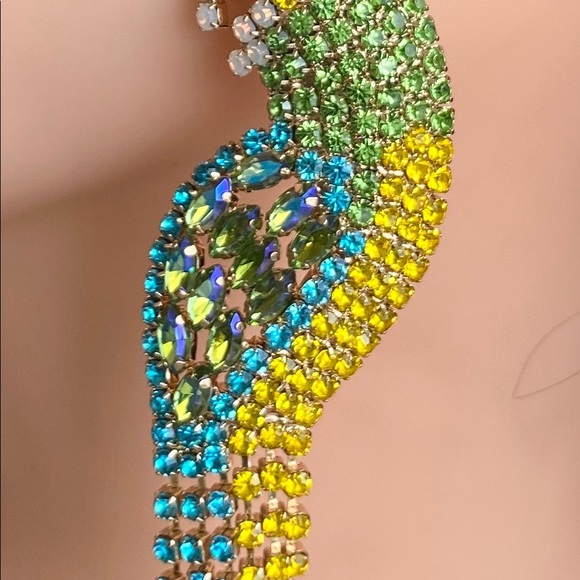 Colored cz earrings - Picture 3 of 4